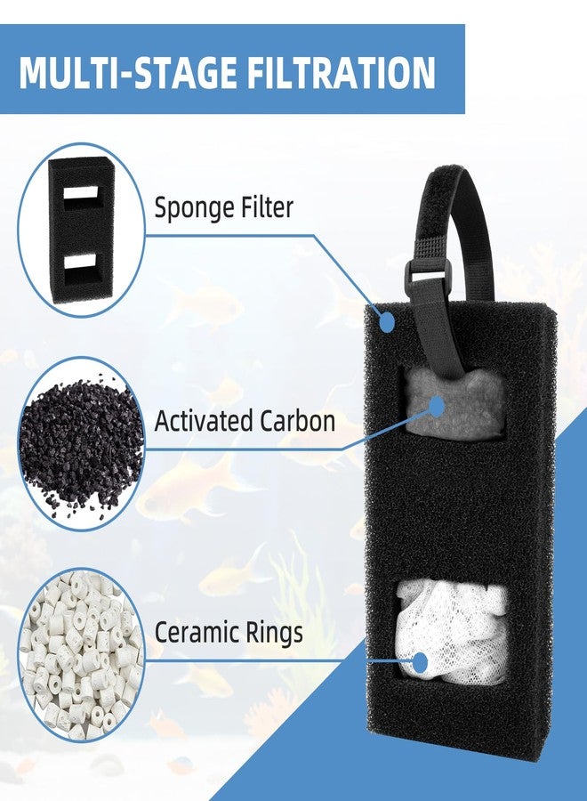 Trdzi Aquarium Filter Media for Fluval SPEC, EVO, Betta and Flex Desktop Aquarium Series - Fish Tank Accessories Includes 2 Carbon Filter Refills, 2 Foam Filter Block(A1376), 2 Ceramic Rings & 2 Filter Cord - Image 3