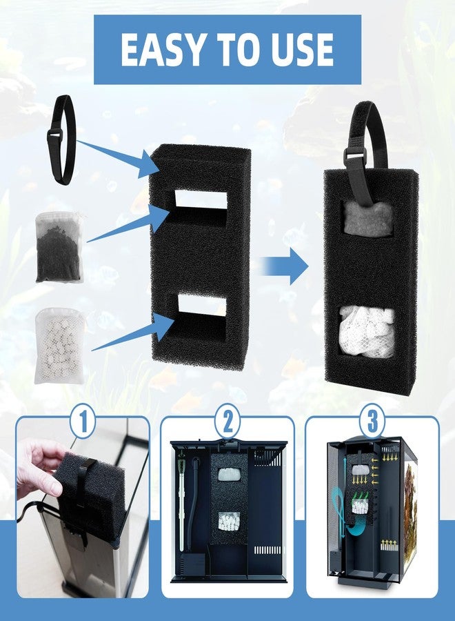Trdzi Aquarium Filter Media for Fluval SPEC, EVO, Betta and Flex Desktop Aquarium Series - Fish Tank Accessories Includes 2 Carbon Filter Refills, 2 Foam Filter Block(A1376), 2 Ceramic Rings & 2 Filter Cord - Image 5