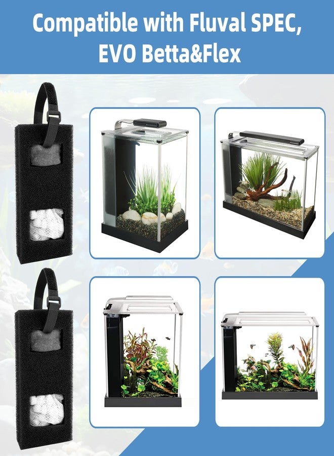 Trdzi Aquarium Filter Media for Fluval SPEC, EVO, Betta and Flex Desktop Aquarium Series - Fish Tank Accessories Includes 2 Carbon Filter Refills, 2 Foam Filter Block(A1376), 2 Ceramic Rings & 2 Filter Cord - Image 4
