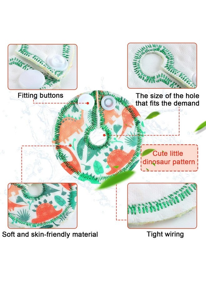 Breling 24 Pack Cotton Pads For Feeding Support Feeding Pads Supplies G Shape Pads Button Covers For Feeding Care (Dinosaur) - Image 5