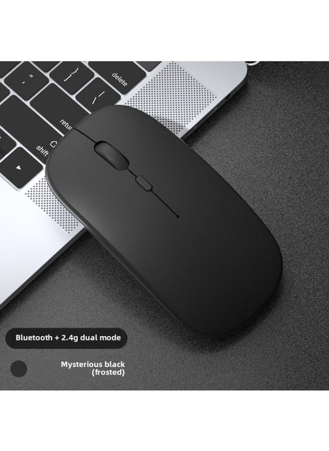 Wireless Mouse Charging Mute Bluetooth Dual-mode Office Laptop Desktop External Unlimited Lenovo-Specifications:Mysterious Black/bluetooth Dual Template [silent + Rechargeable] 2.4g Wireless + Bluetooth 5.2-free Mouse Pad-official Standard