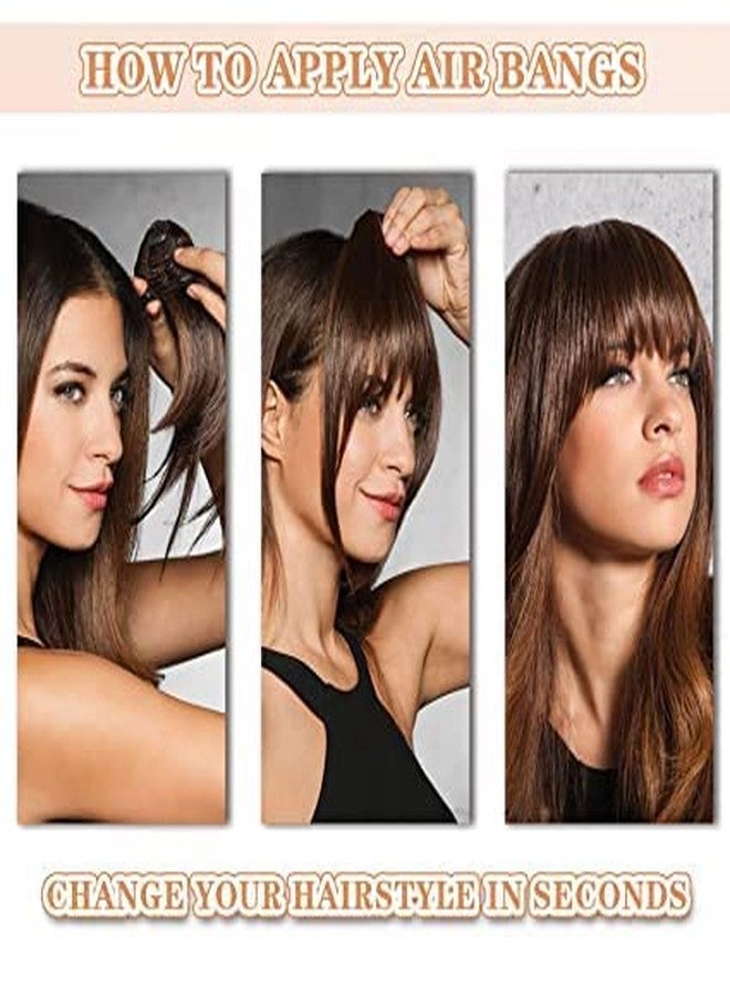 click2shop وصلات شعر أمامية مزيفة مع غرة للنساء من click2shop - وصلات شعر جانبية مع غرة مثبتة بمشابك - إكسسوارات شعر لطيفة للنساء والفتيات - بني طبيعي - (عبوة من قطعة واحدة) - Image 2