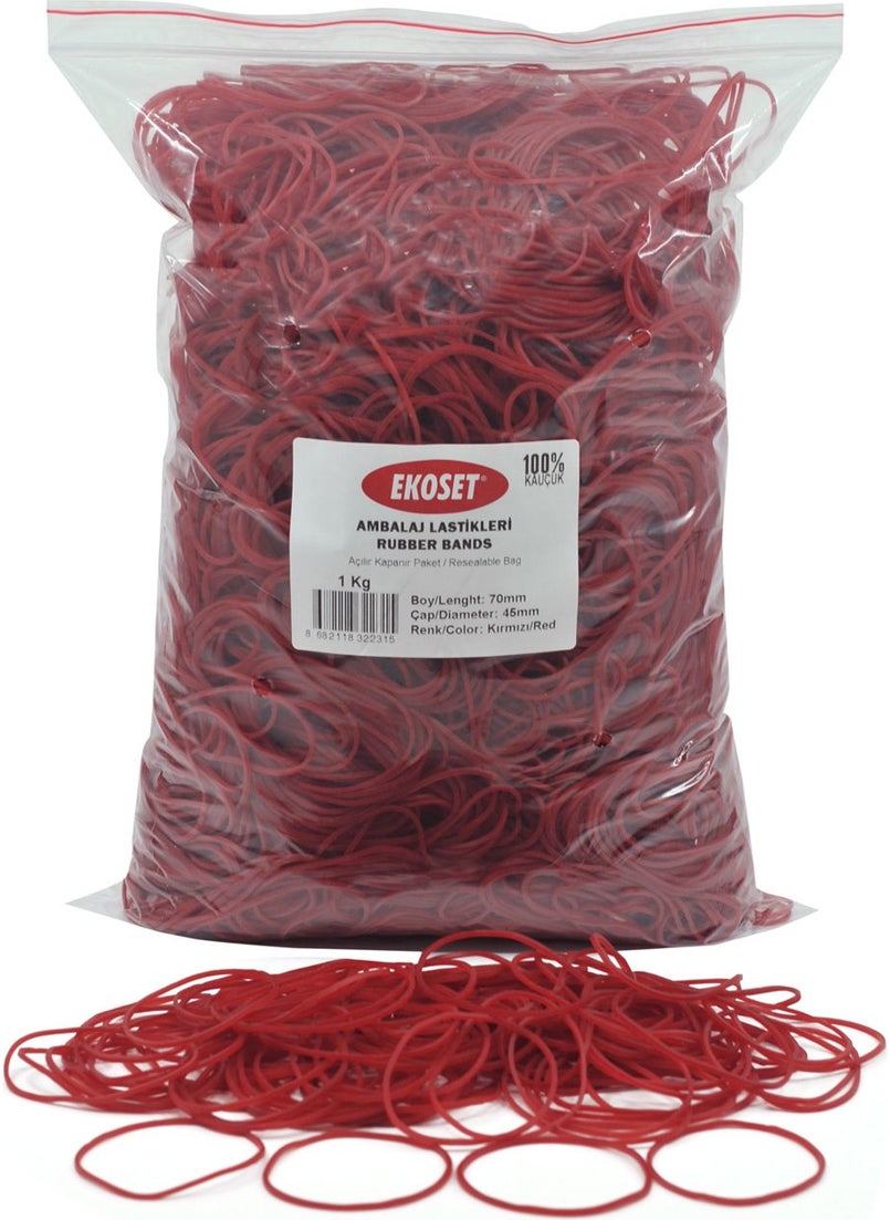 Ekoset Rubber Colored Package Packaging Money Rubber Red 70 mm 1Kg  - Image 1