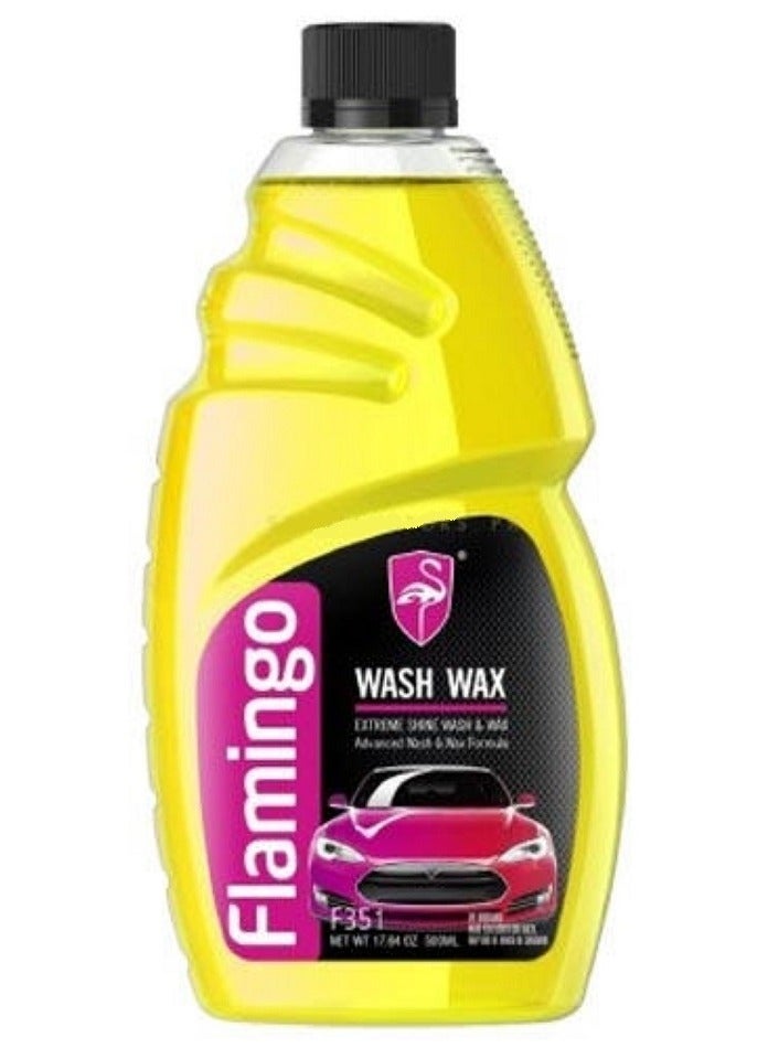 Flamingo Shampo With Wax Wash Wax Shine 500 ML - Image 1