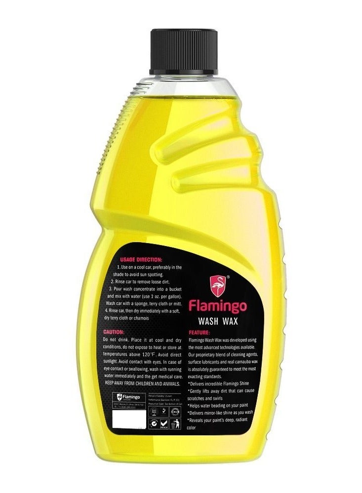 Flamingo Shampo With Wax Wash Wax Shine 500 ML - Image 2
