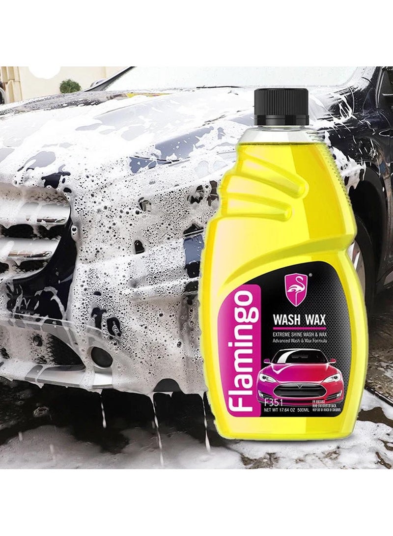 Flamingo Shampo With Wax Wash Wax Shine 500 ML - Image 4