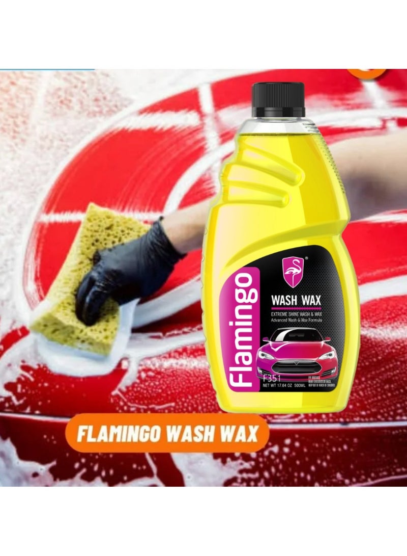Flamingo Shampo With Wax Wash Wax Shine 500 ML - Image 5