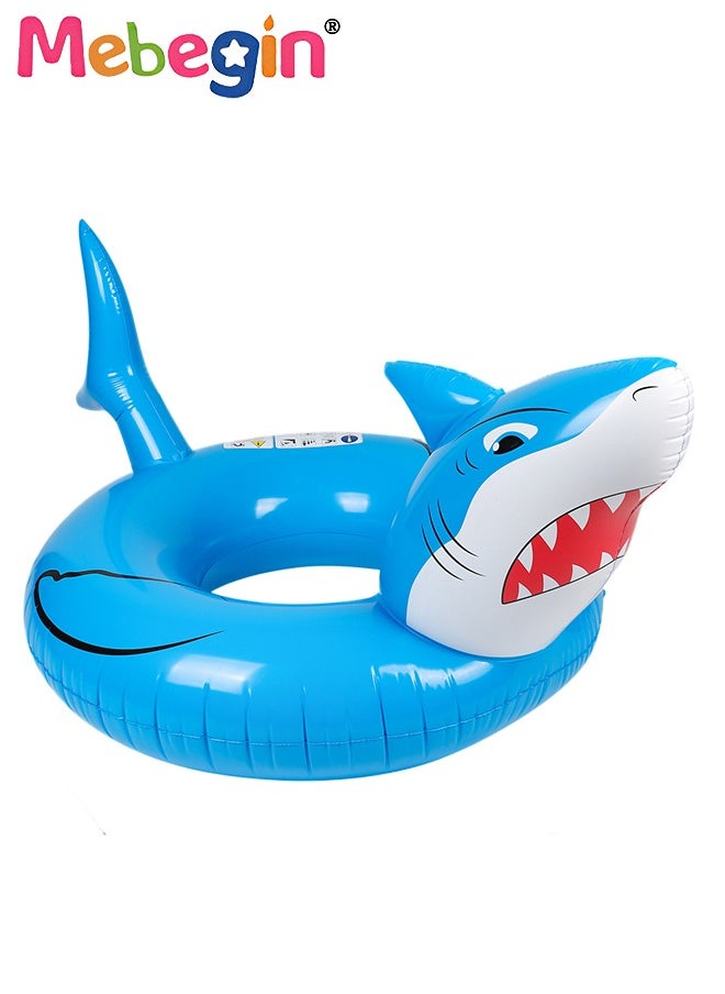 MEBEGIN - 115*160*80cm Inflatable Shark Float, Baby Swimming Floats, Shark Shaped Swimming Pool Float, Cartoon Swimming Ring for Kids and Adults, Funny Adorable Water Floaties, Durable Inflatable Swim Trainer, Reliable Swim Safety Equipment, Perfect Match for Summer Pool Parties - Image 1