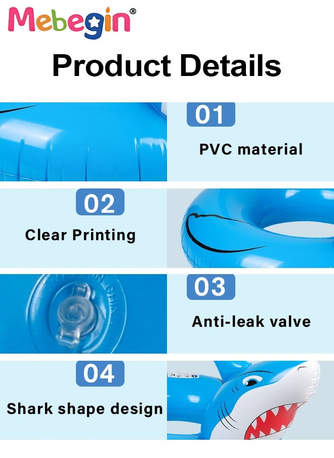 MEBEGIN - 115*160*80cm Inflatable Shark Float, Baby Swimming Floats, Shark Shaped Swimming Pool Float, Cartoon Swimming Ring for Kids and Adults, Funny Adorable Water Floaties, Durable Inflatable Swim Trainer, Reliable Swim Safety Equipment, Perfect Match for Summer Pool Parties - Image 1