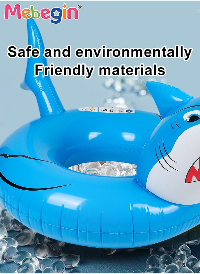 MEBEGIN - 115*160*80cm Inflatable Shark Float, Baby Swimming Floats, Shark Shaped Swimming Pool Float, Cartoon Swimming Ring for Kids and Adults, Funny Adorable Water Floaties, Durable Inflatable Swim Trainer, Reliable Swim Safety Equipment, Perfect Match for Summer Pool Parties - Image 1