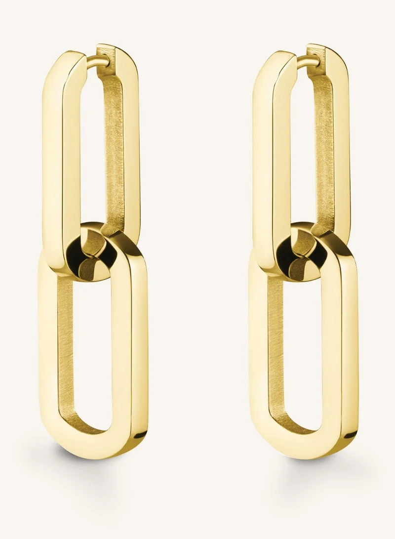 Rosefield  Dual Link Hoop Earrings, Gold Plated for Women | Best Price UAE