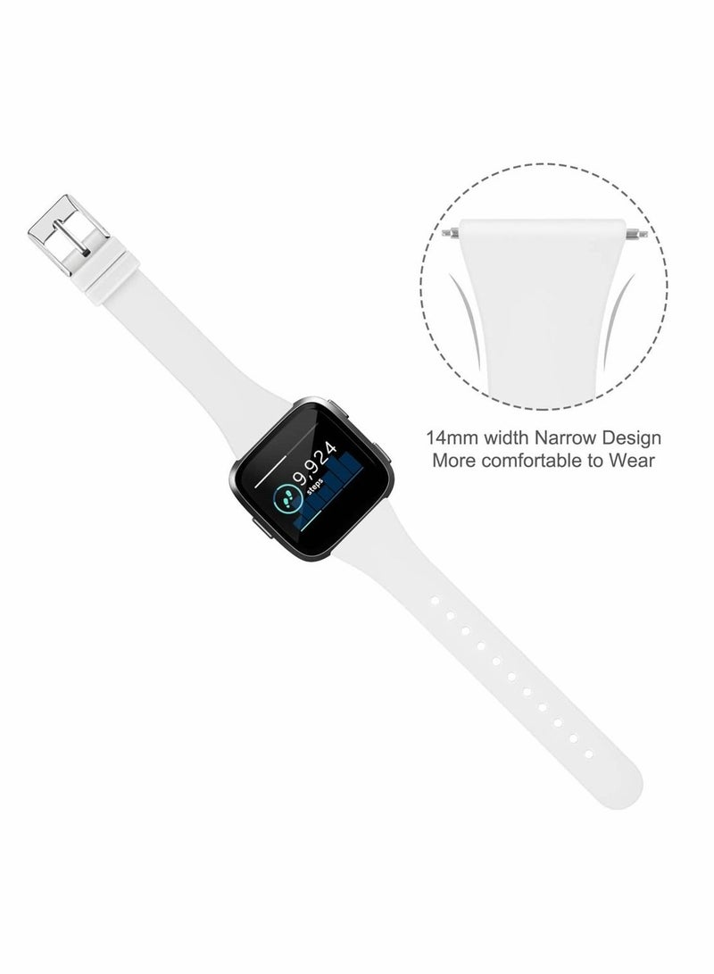 SYOSI Sport Bands Compatible with Fitbit Versa 2, Fitbit Versa, Versa Lite, Versa SE, Classic Soft Silicone Replacement Smartwatch Wristbands for Fitbit Versa Smart Watch Women Men (3Pack, Black Gray White) - Image 4