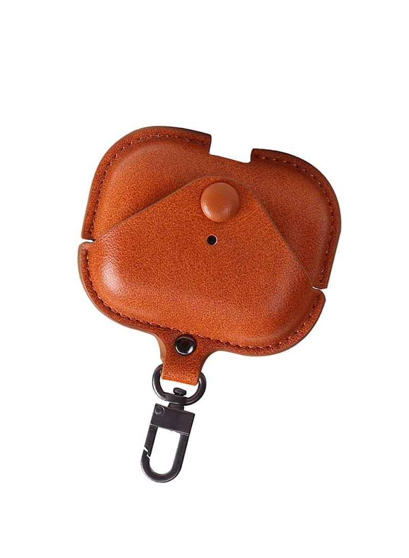 1 قطعة من الجلد حالة سماعات الأذن لـ Airpods Pro 2 مع خطاف ، حالة واقية لـ Airpods Pro Gen 2 (بني) - Image 2