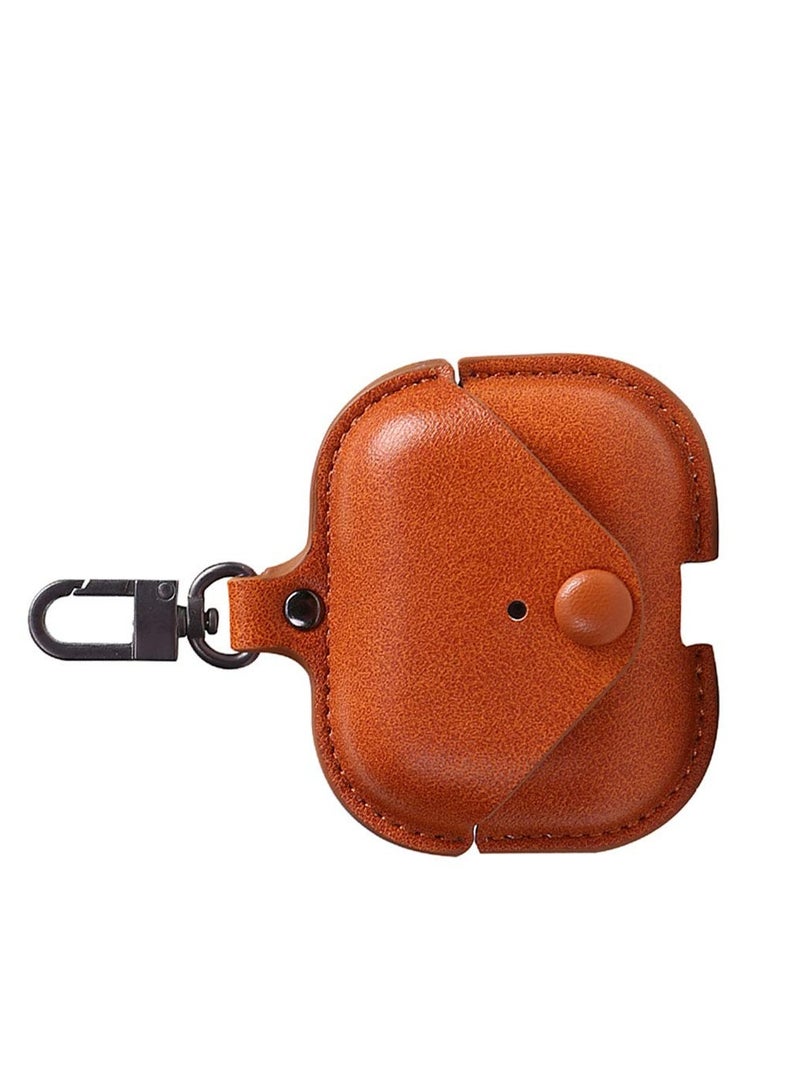 1 قطعة من الجلد حالة سماعات الأذن لـ Airpods Pro 2 مع خطاف ، حالة واقية لـ Airpods Pro Gen 2 (بني) - Image 3