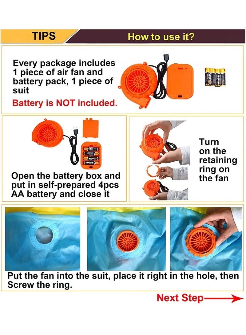 ليشب تنكرية زي قابل للانتفاخ، أزياء نفخ الهواء بدلة القفز (مناسبة لارتفاع 150 سم -190 سم) - Image 4