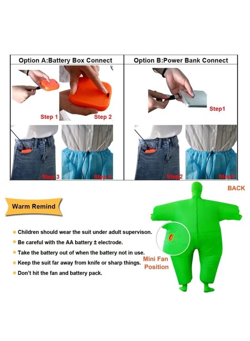 ليشب تنكرية زي قابل للانتفاخ، أزياء نفخ الهواء بدلة القفز (مناسبة لارتفاع 150 سم -190 سم) - Image 5