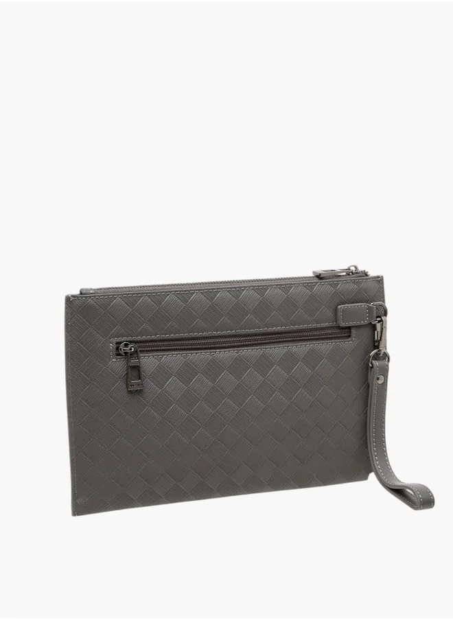 DUCHINI Textured Cardholder with Zip Closure