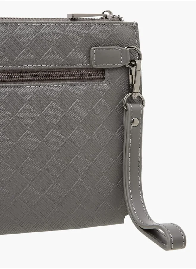 دوتشيني Textured Cardholder with Zip Closure