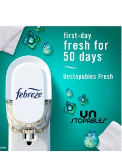 febreze Febreze Unstopables Odor-Fighting Plug Air Freshener, Fresh, (3) .87 fl. oz. Oil Refills  - Image 4