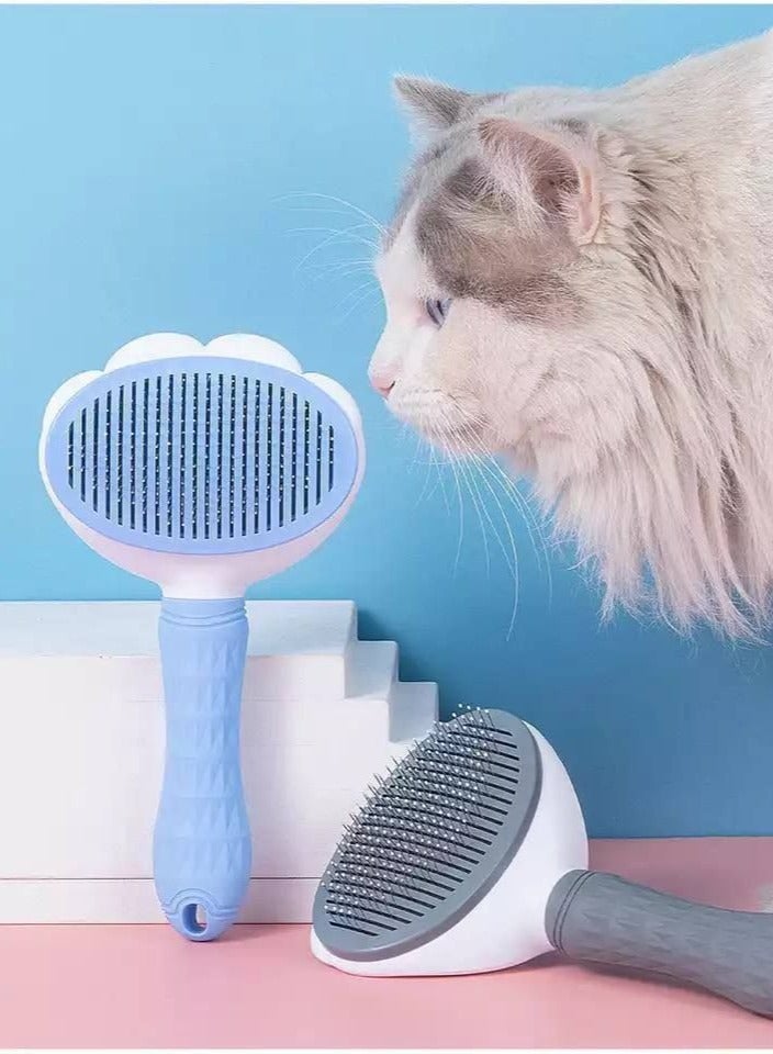 1pc Self Cleaning Dog Cat Grooming Brush Comb Random Color - Image 1