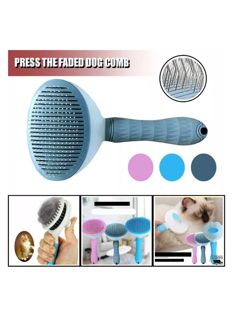 1pc Self Cleaning Dog Cat Grooming Brush Comb Random Color - Image 2