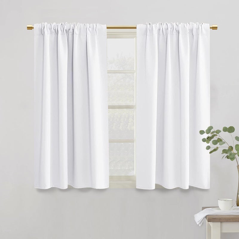 PANELSBURG White Short Curtain Panels for Bedroom80 Blackout Room Darkening Cafe Small Window Treatments Blinds for Bathroom Kitchen42 Inch Length