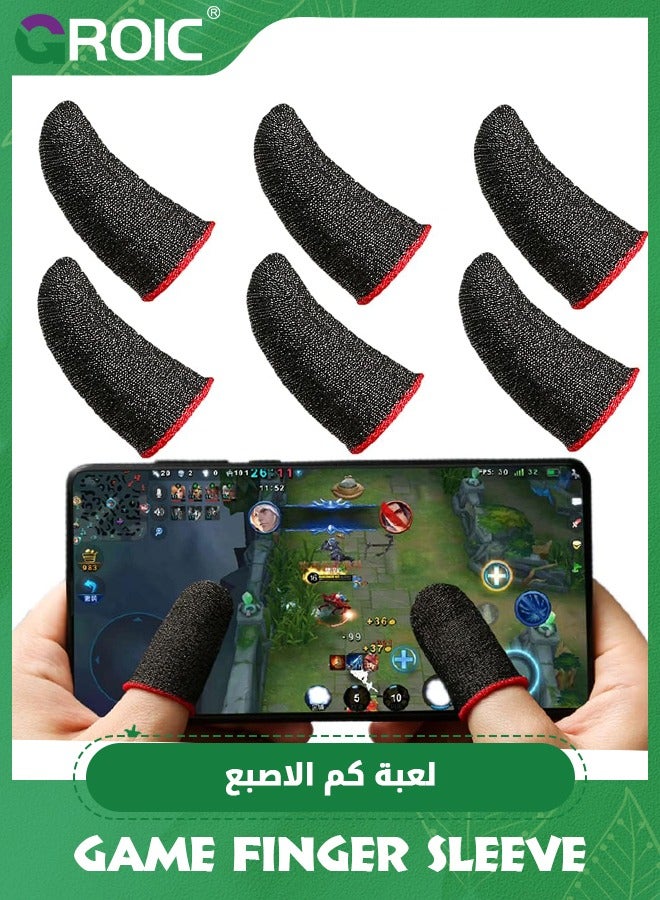 GROIC 3 Pair Black Phone Gaming Finger Sleeves Silver Fiber More Sensitive Anti-Sweat Breathable, Gamer Thumb Sleeves Finger Gloves for League of Legend, Rules of Survival, PUBG  - Image 1