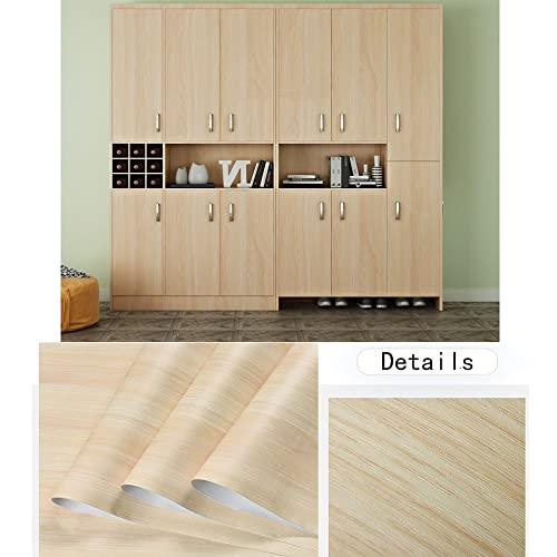 TAOGIFT Self Adhesive Vinyl Light Yellow Pine Imitation Paper Wallpaper for Kitchen Furniture Cabinets Shelves Table Dresser Drawer Cupboard Wardrobe Decal 15.7X117 inches - Image 3