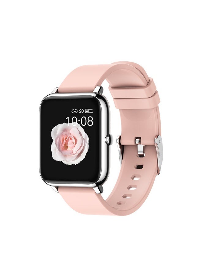 Bym Smartwatch for Adults, Square TFT Screen with Bluetooth Calling, Heart Rate & Blood Oxygen Monitor, Silicone Strap, Black/White/Pink - Image 1