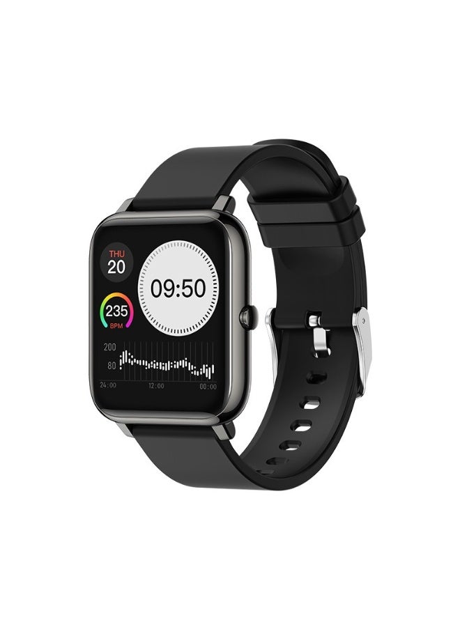 Bym Smartwatch for Adults, Square TFT Screen with Bluetooth Calling, Heart Rate & Blood Oxygen Monitor, Silicone Strap, Black/White/Pink - Image 2