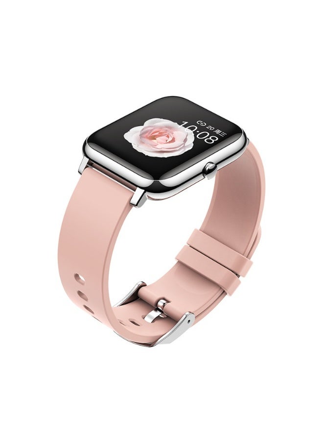 Bym Smartwatch for Adults, Square TFT Screen with Bluetooth Calling, Heart Rate & Blood Oxygen Monitor, Silicone Strap, Black/White/Pink - Image 5