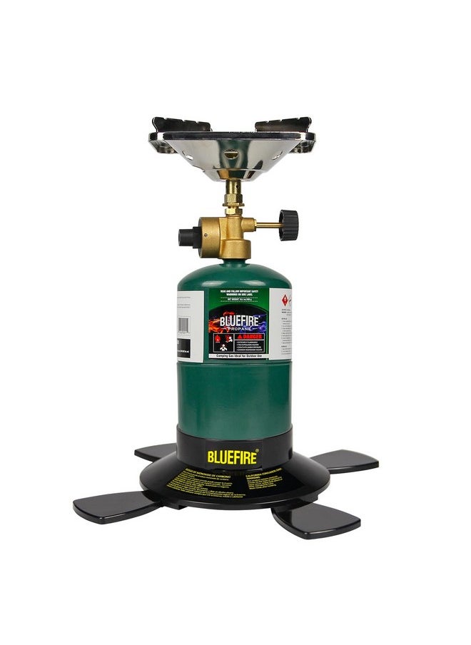 BlueFire - BLUEFIRE Dual-Use Camping & Brazing Fuel Gas Cylinder Stand Star Shape Bottle Base Propane MAPP MAP PRO Canister Stabilizer, Accessory for Portable Welding Torch Burner Stove,Bottle not Included - Image 1
