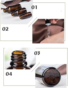 Quupy QUUPY 3PCS 100ml 34oz Amber Empty Glass Dropper Bottle Boston Round Dropper Bottle with Graduated Scale Essential Oil Perfume Aromatherapy Storage Container Pot Leak Proof Travel Liquid Dispenser - Image 4