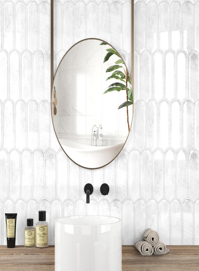 Wallercity بلاط حائط من الفينيل قابل للتقشير واللصق من Wallercity باللون الأبيض/الرمادي، مكون من 10 قطع، ملصقات جدارية طويلة القطاع للمطبخ والحمام، بلاط حائط من الرخام الدولوميت، ألواح جدارية بمقاس 12×12 بوصة - Image 4