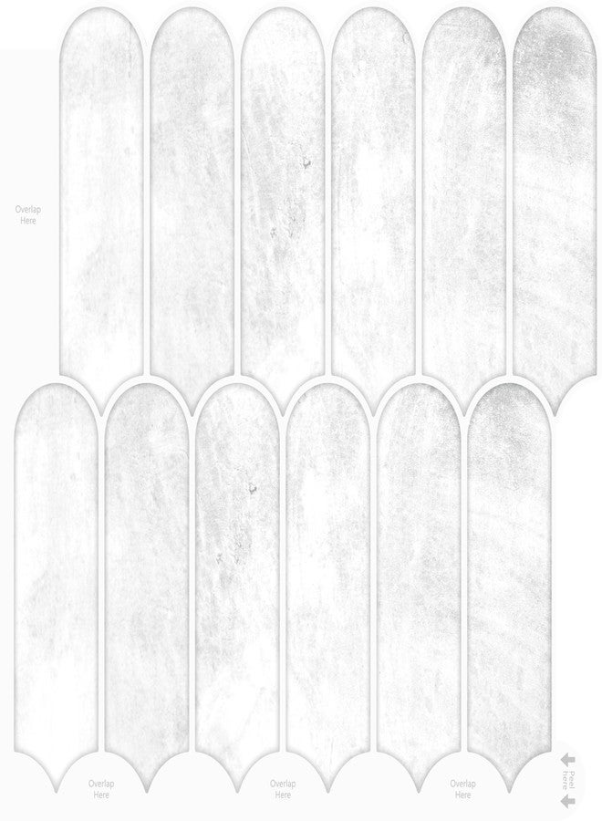 Wallercity بلاط حائط من الفينيل قابل للتقشير واللصق من Wallercity باللون الأبيض/الرمادي، مكون من 10 قطع، ملصقات جدارية طويلة القطاع للمطبخ والحمام، بلاط حائط من الرخام الدولوميت، ألواح جدارية بمقاس 12×12 بوصة - Image 1