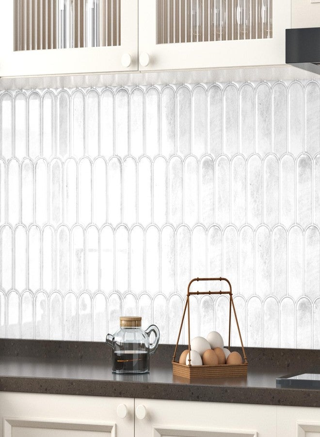 Wallercity بلاط حائط من الفينيل قابل للتقشير واللصق من Wallercity باللون الأبيض/الرمادي، مكون من 10 قطع، ملصقات جدارية طويلة القطاع للمطبخ والحمام، بلاط حائط من الرخام الدولوميت، ألواح جدارية بمقاس 12×12 بوصة - Image 3