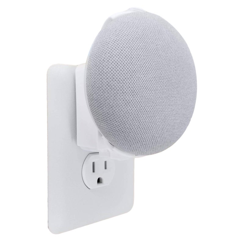 Mount Genie The Nest Mini Easy Genie Mount 2nd Gen 2019: The Simplest and Cleanest Outlet Wall Mount Hanger Stand for New Google Nest Mini - No Cord Wrapping Required - Designed in USA (White) - Image 1
