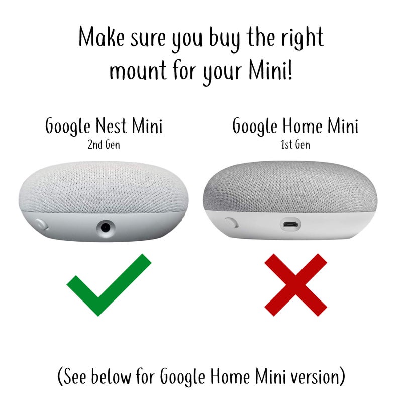 Mount Genie The Nest Mini Easy Genie Mount 2nd Gen 2019: The Simplest and Cleanest Outlet Wall Mount Hanger Stand for New Google Nest Mini - No Cord Wrapping Required - Designed in USA (White) - Image 2