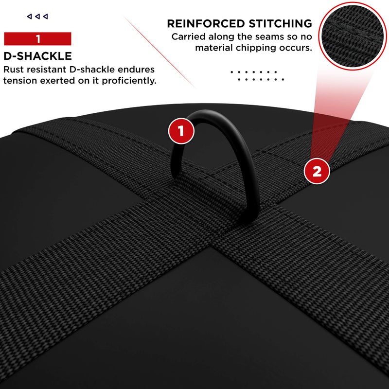 RDX Floor Anchor for Punch Bag Double end Speed Ball, Non Tear Maya Hide Leather, Heavy Duty D Ring, Easy Zipper Closure, Maximum Swing Reduction for Boxing MMA, Muay Thai, Kickboxing Training Bags - Image 2