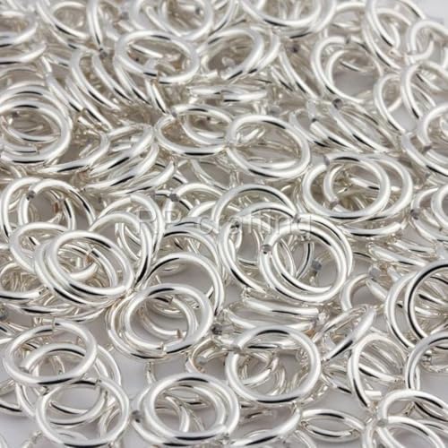 Adabele 100pcs Adabele Authentic 925 Sterling Silver Open Jump Rings 6mm (0.24 inch) O Ring Connector (Wire 21 Gauge/0.7mm) for DIY Craft Jewelry Making SS76-6 - Image 2