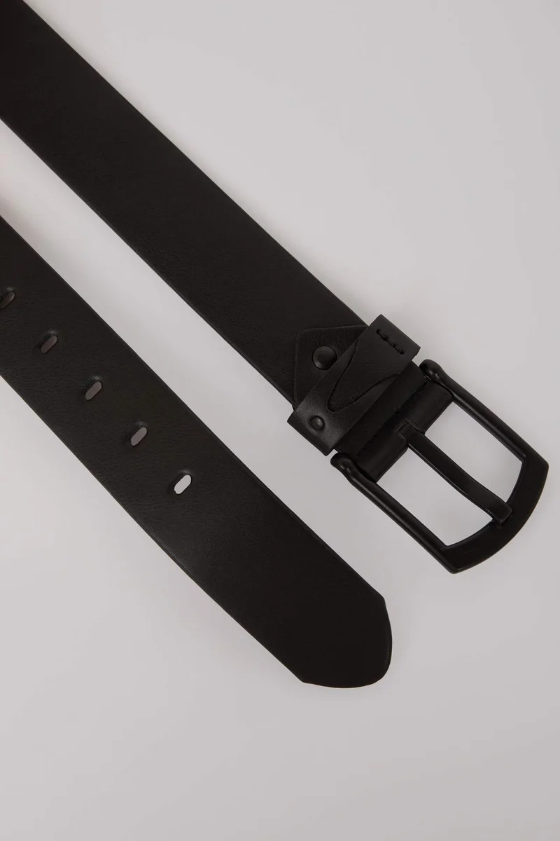 ديفاكتو Man Rectangle Clasp Faux Leather Denim Belt