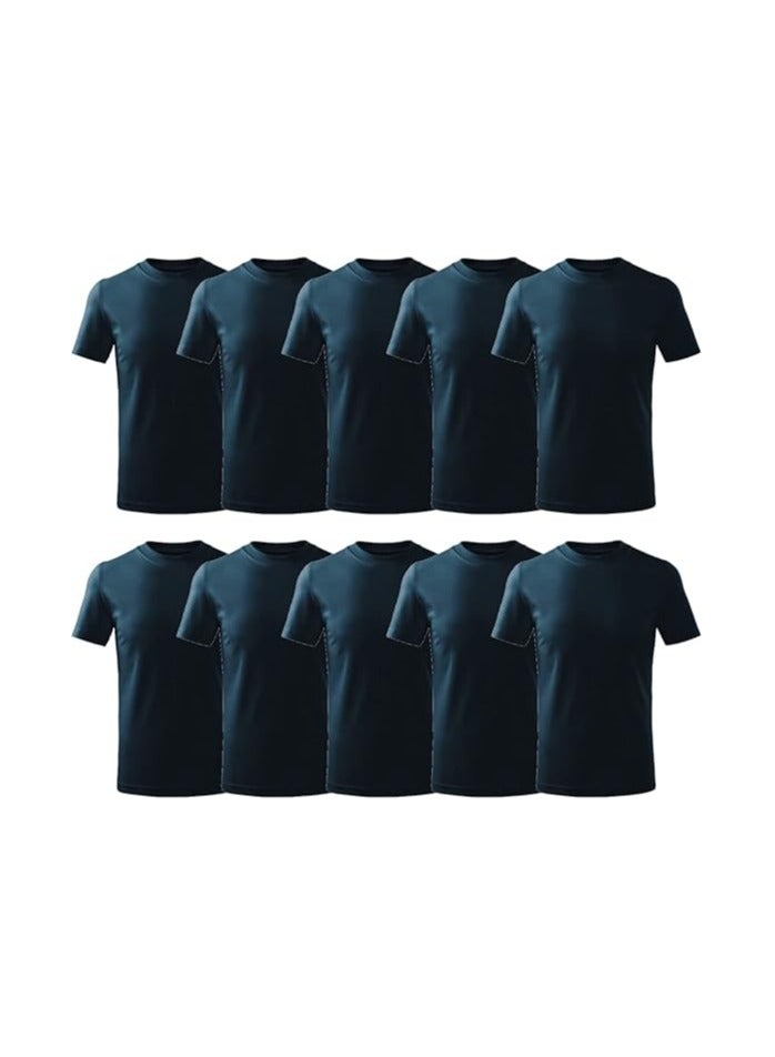 PRINTSHOP4ME 10 pcs Adult Round Neck Combed Men's T Shirt 190 GSM Pure Cotton Basic Colors  - Image 1