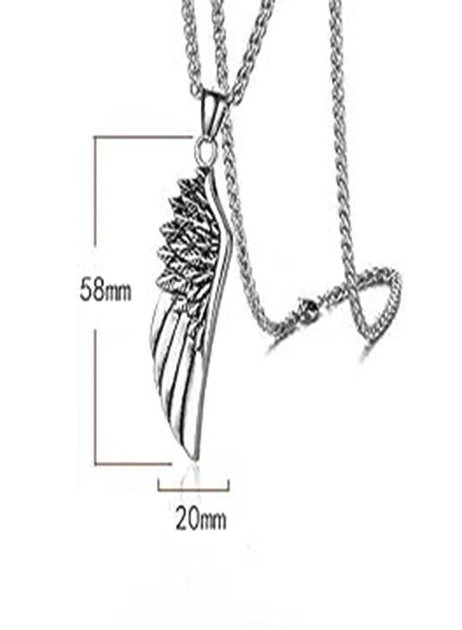 Saiizen Stainless Steel Angel Wing Feather Pendant Unisex Necklace for Men & Boys & girl - Image 3