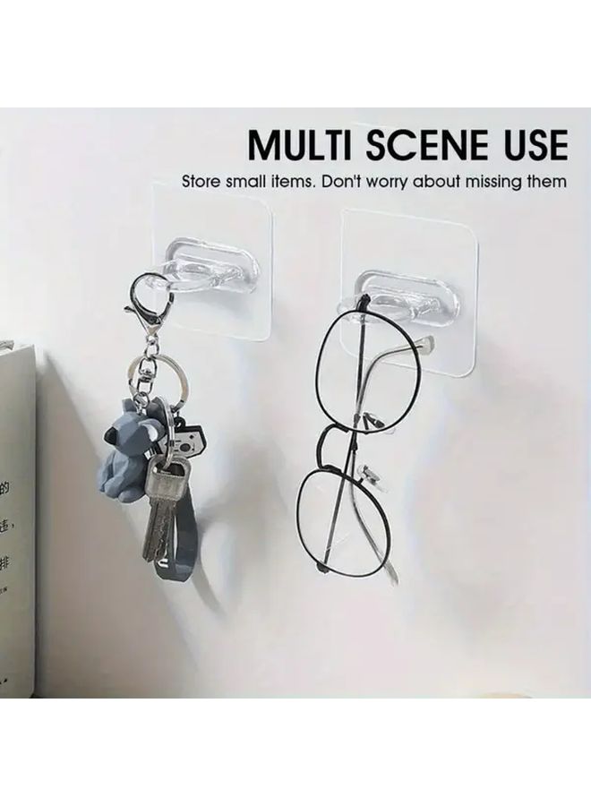 15pcs Clear Self Adhesive Wall Hooks No Drill Traceless For Kitchen Bathroom - Image 2