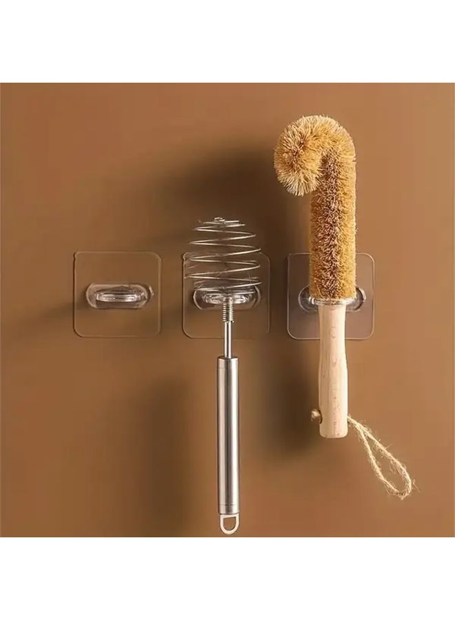 15pcs Clear Self Adhesive Wall Hooks No Drill Traceless For Kitchen Bathroom - Image 1