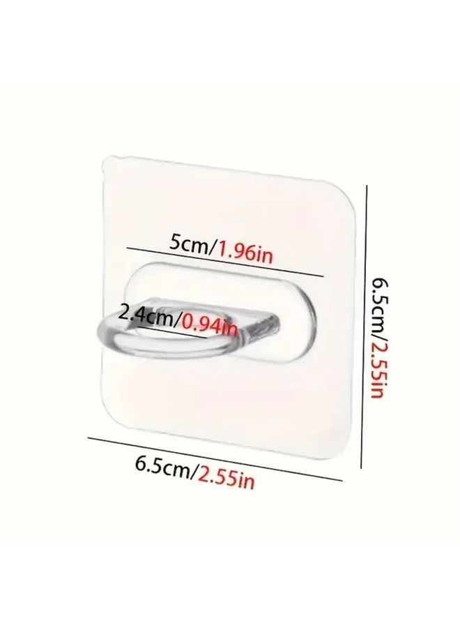 15pcs Clear Self Adhesive Wall Hooks No Drill Traceless For Kitchen Bathroom - Image 5