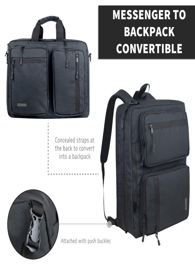 TRAVALATE Laptop Bag for Men 3 IN 1 Convertible Backpack for Office, Travel, and College - Black - Image 4
