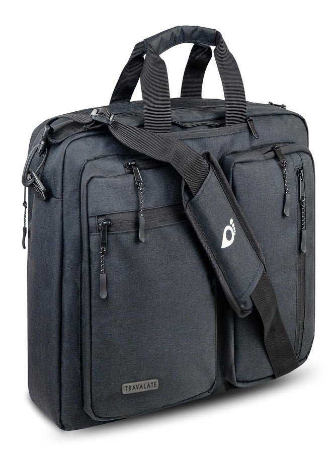 TRAVALATE Laptop Bag for Men 3 IN 1 Convertible Backpack for Office, Travel, and College - Black - Image 1