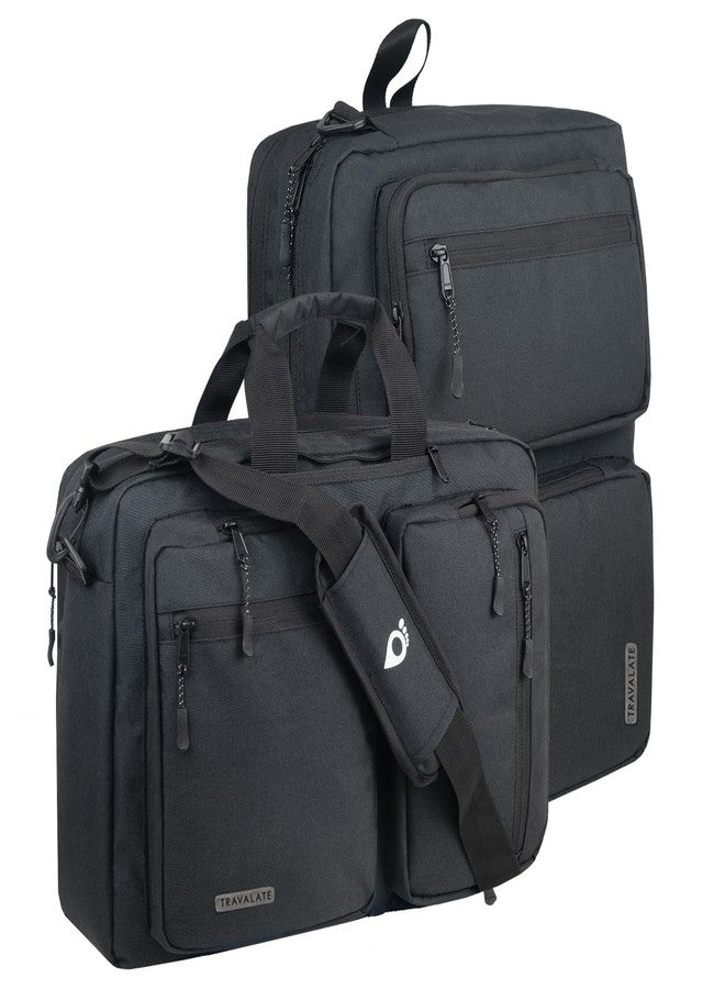 TRAVALATE Laptop Bag for Men 3 IN 1 Convertible Backpack for Office, Travel, and College - Black - Image 2
