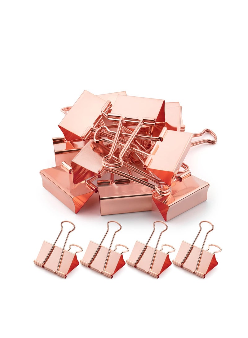 Terabyte Large Binder Clips, 2 Inch, 12 Pack, Rose Gold, 2 inch Binder Clips Large, Large Binder Clips Jumbo, Office Clips, Paper Clamps, Paper Binder Clips for Paper, Binder Paper Clips - Image 2